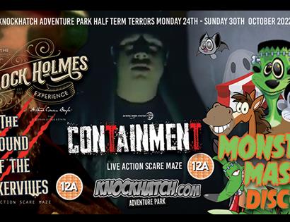 Poster for Half Term Terrors at Knockhatch Adventure Park