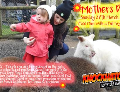 poster for mother's day at knockhatch adventure park