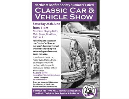 poster for classic car show mostly text that's in description