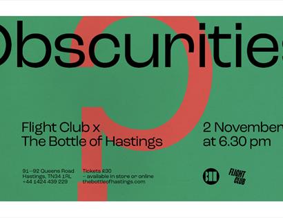 green poster with red question mark in the background. Text title says 'Obscurities'. Other text is in the main description.