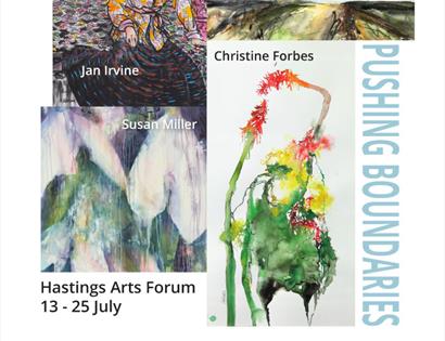 Pushing Boundaries at Hastings Arts Forum poster