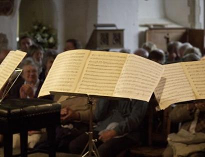 sheet music on stands