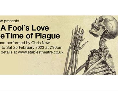 poster for dig. shows illustration of a skeleton with hands together, looking up, as if begging.