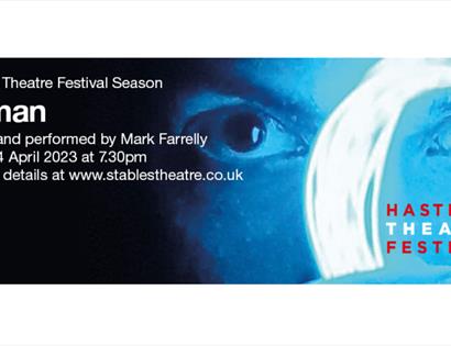 poster for Jaram.  Shows man,s eyes in  blue light with ring of light around.