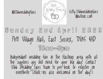 poster for wedding fair. A grey poster with black text as in description.