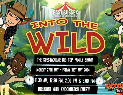 Poster for Into the Wild show at Knockhatch Adventure Park