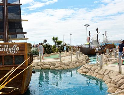 Pirate Ship on golf course in Hastings East Sussex