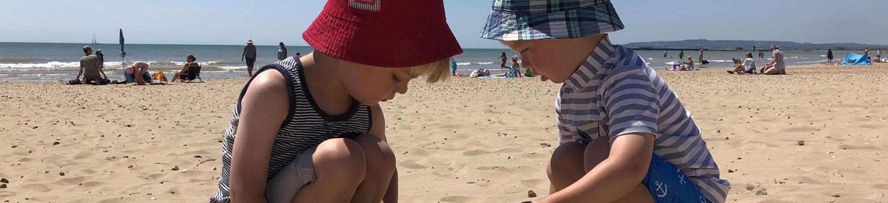 Children playing on Camber beach