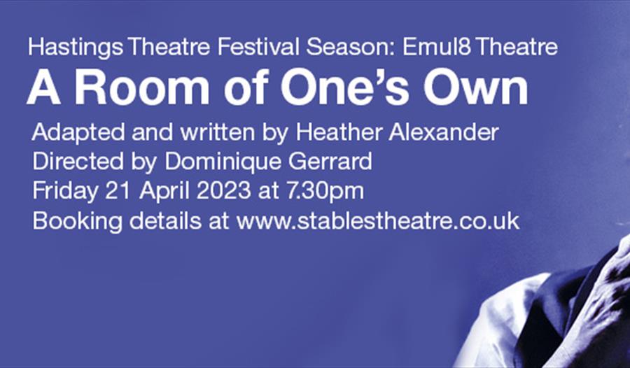 Blue background with white text. Title reads: "A Room of One's Own".