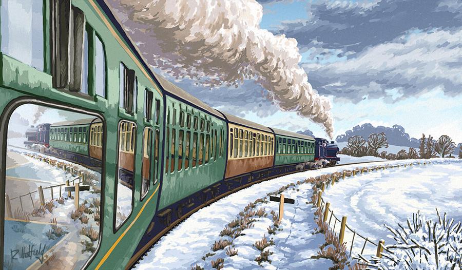 a steam railway in the snow