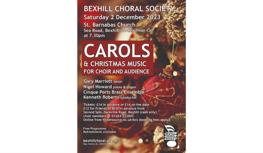 Poster for Bexhill Choral Society event.