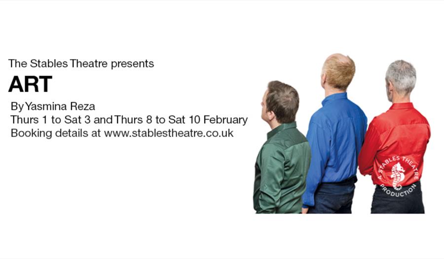 Poster for Art play at Stables Theatre Hastings