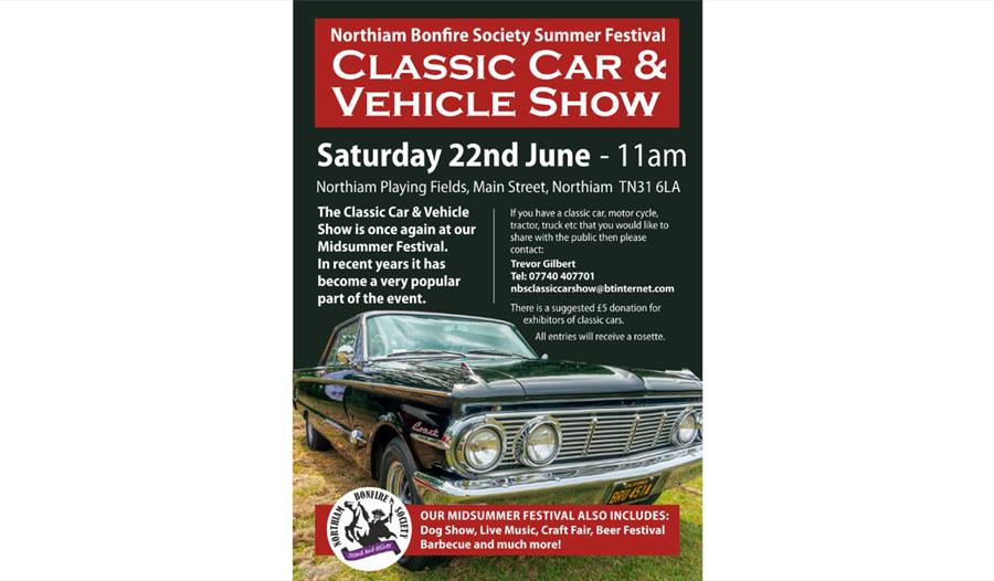 classic car poster, text in description