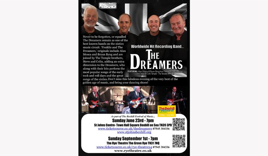 Poster for The Dreams concert as part of Bexhill Festival of Music.