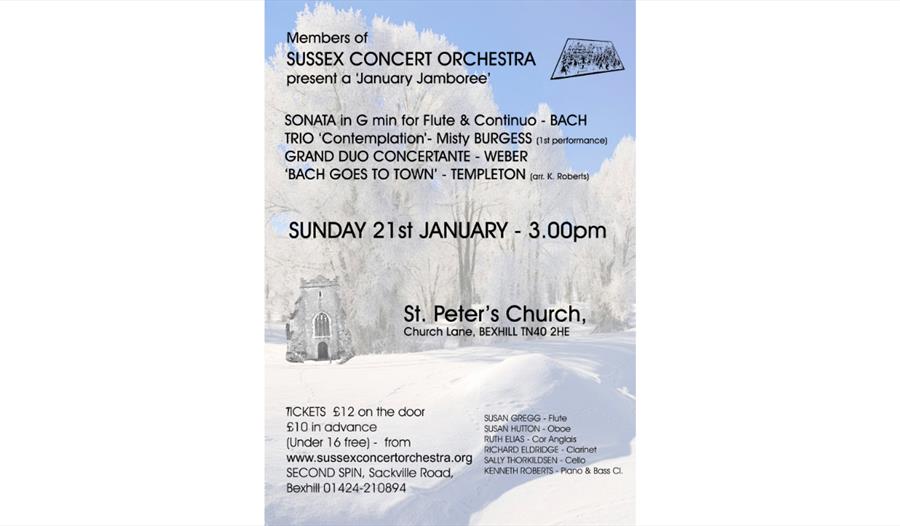 Sussex Concert Orchestra poster. Text in description.
