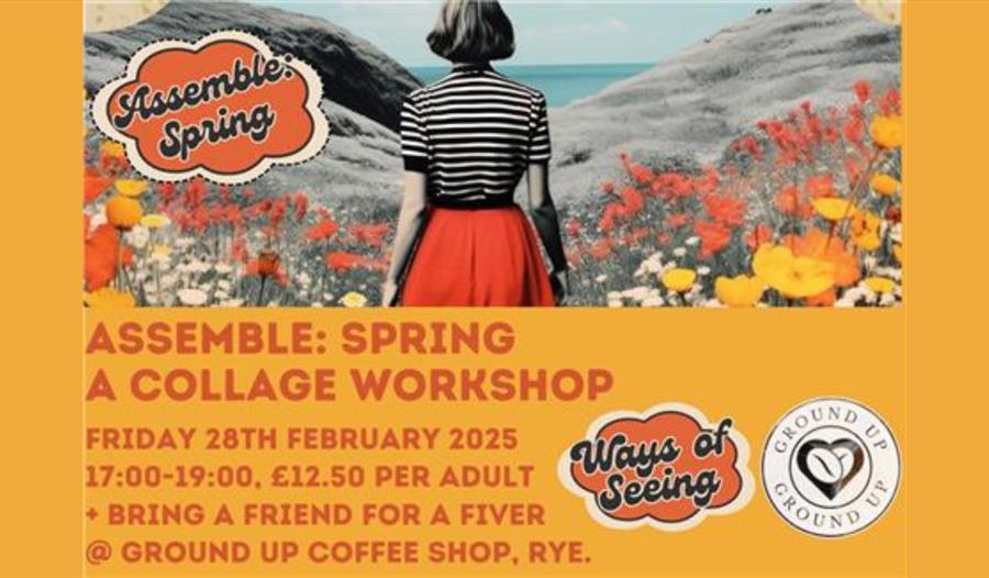 Spring collage workshop poster