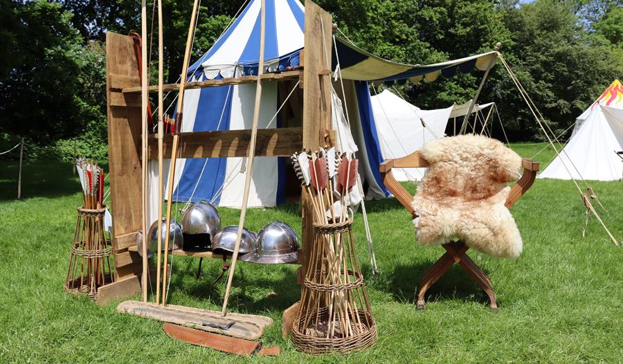 Medieval encampment at Bodiam Castle