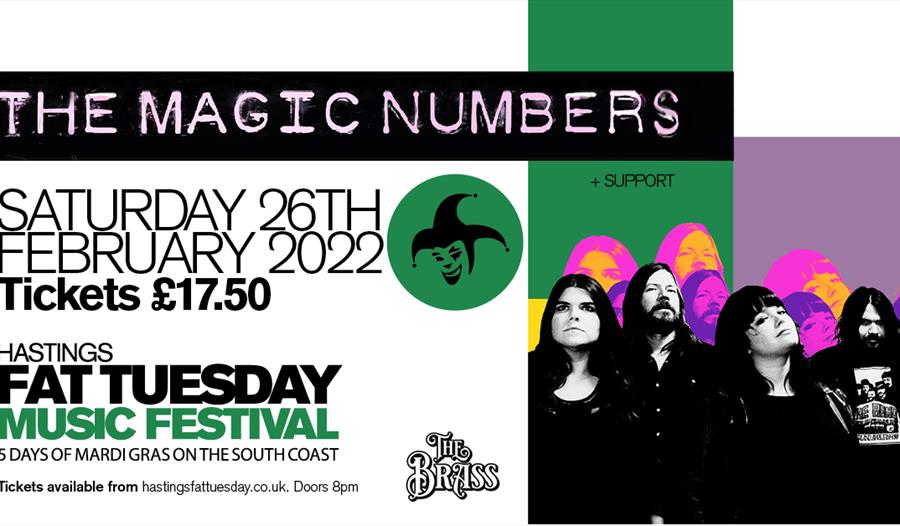a poster for Fat Tuesday event with The Magic Numbers band.