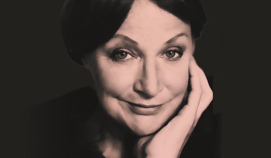 a sepia toned close-up portrait of a woman's face. a white woman with dark hair rests her head on her left hand and looks directly at the camera with