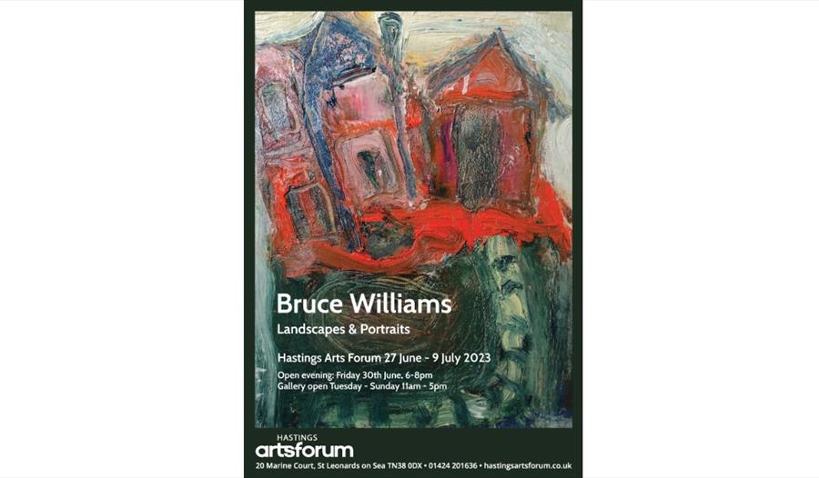 poster for Bruce Williams exhibition at Hastings Arts Forum.