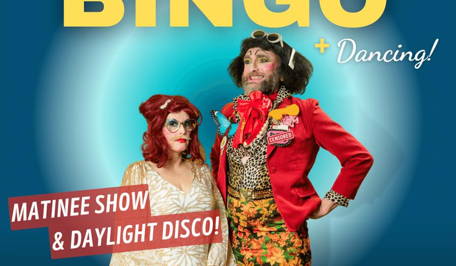 Poster showing Timberlina and Auntie Maureen Bingo + Dancing Matinee Show