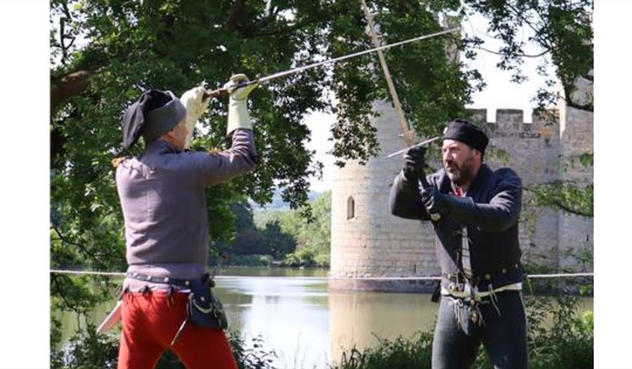 Call to arms outside of Bodiam Castle