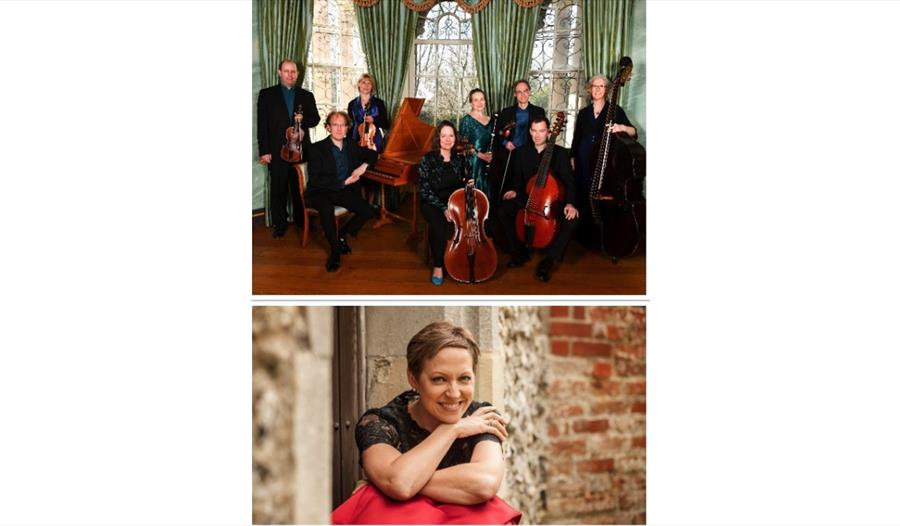 The London Handel Players ensemble with period instruments and soloist, promoting a Winchelsea Arts concert.