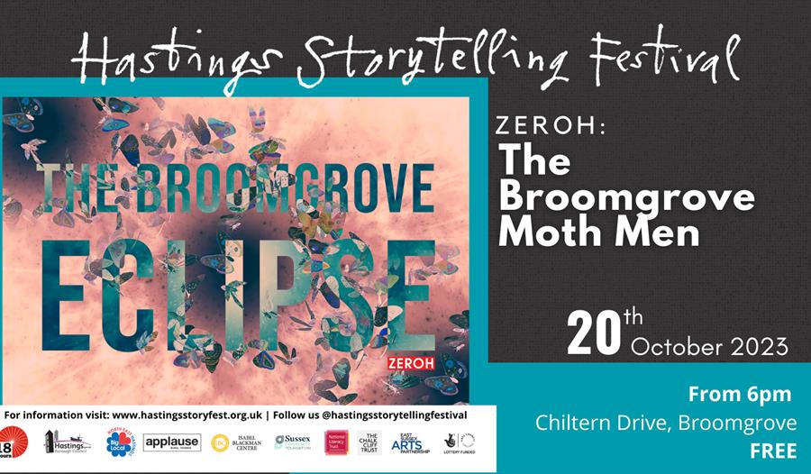 Hastings Storytelling Festival poster for The Broomgrove Eclipse