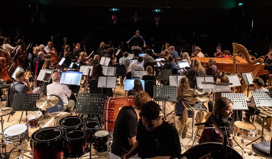 Live orchestra playing for International Composers Festival at the De La Warr Pavilion East Sussex