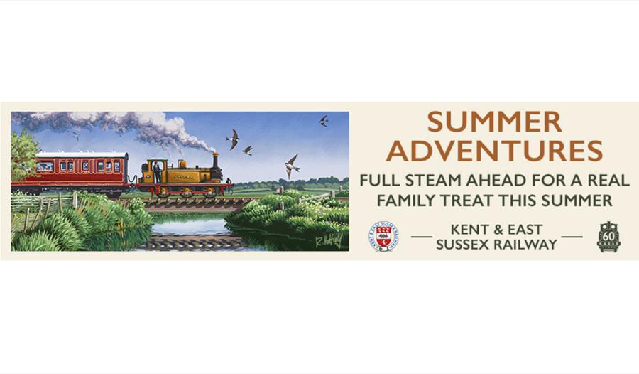 poster for Kent East Sussex Railway summer adventures