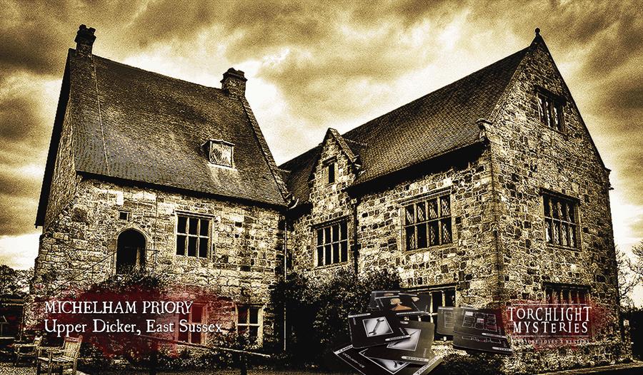 photograph of an old stone country house with ominous clouds above it.