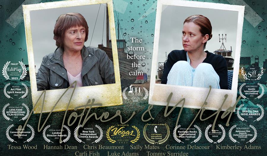 film poster with two polaroid images, each showing a white woman looking to the side.
