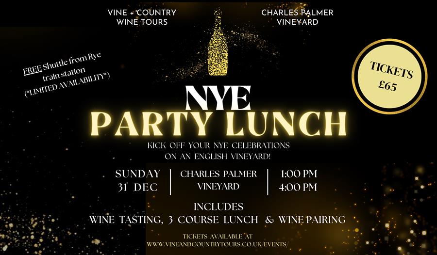 Poster for NYE party at Charles Palmer Vineyard.