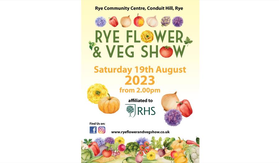 Poster for Rye Flower & Veg Show.