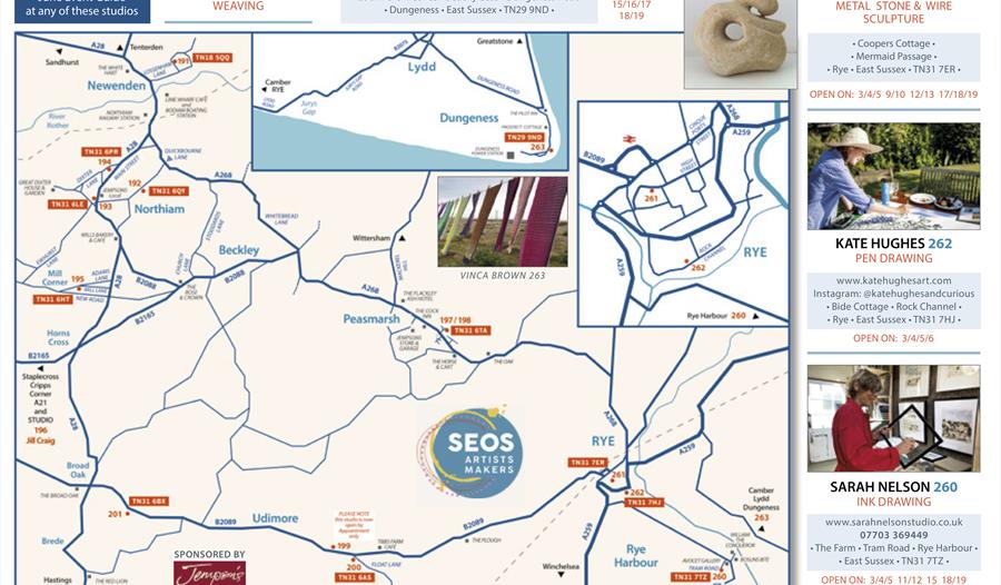 Rye map with artist photographs