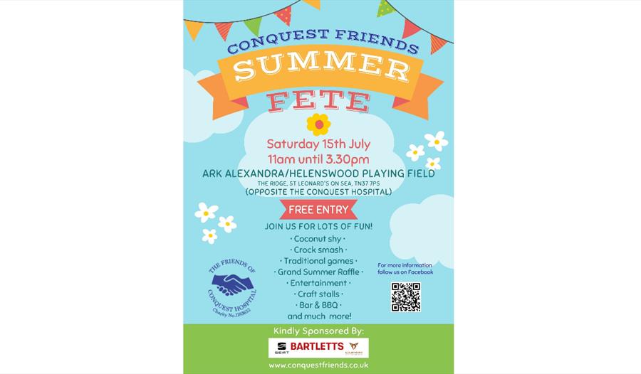poster with bunting and blue background. text in description.