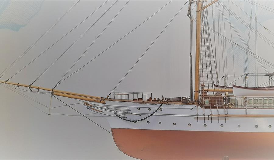 sketch of a large sailing vessel