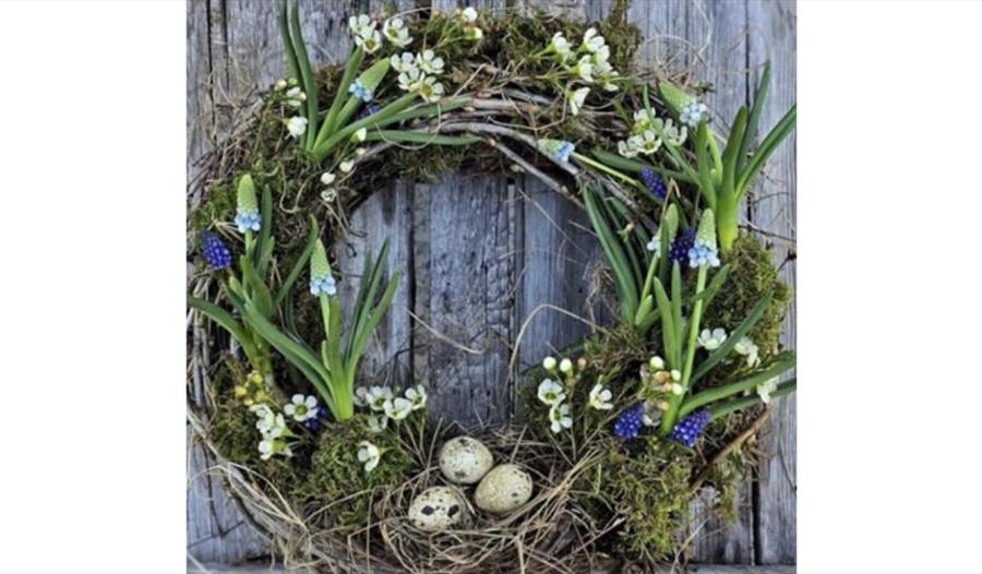 picture shows an easter wreath