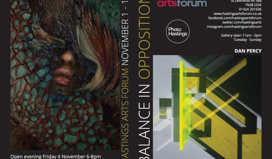 poster for exhibition with abstract painting.