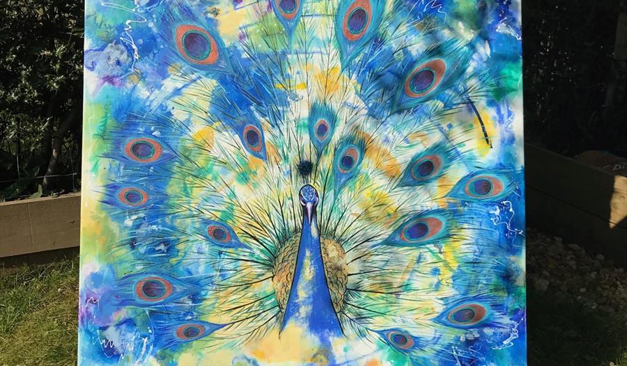 Painting of a peacock