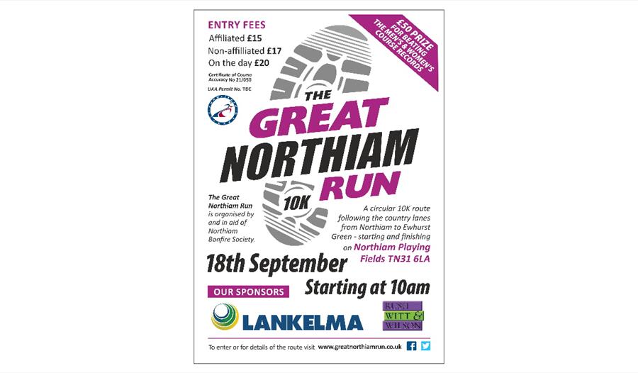 Poster for great northiam run containing same text as in description.