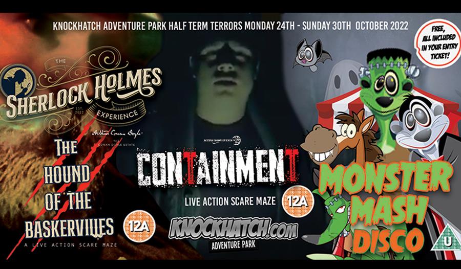 Poster for Half Term Terrors at Knockhatch Adventure Park