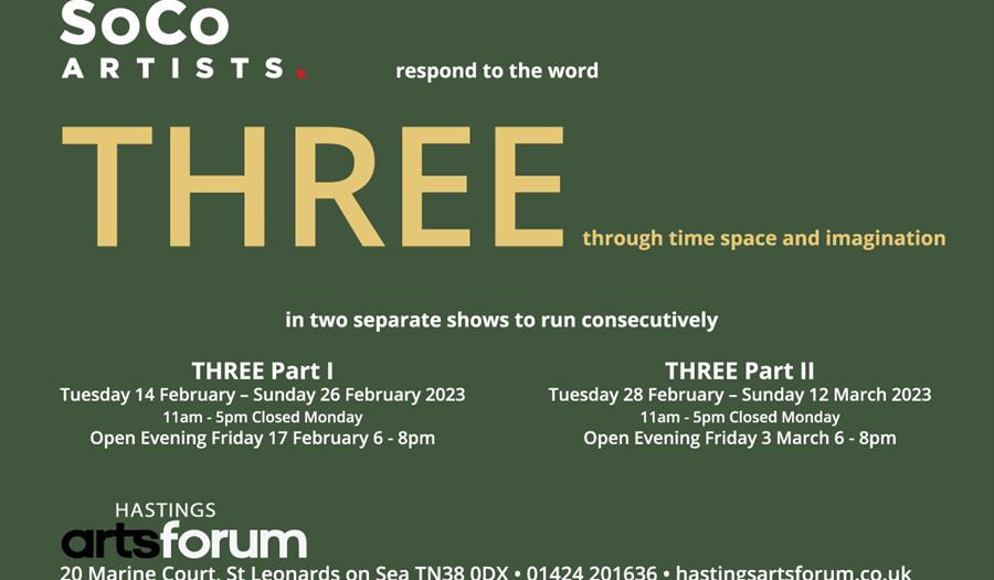 SoCo Artists THREE exhibition Part 1 & 2 ( open 11am - 5pm Tue - Sun)