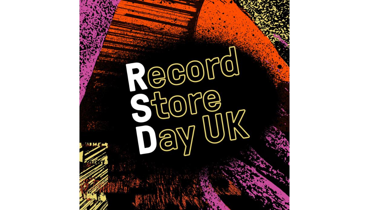 Record Store Day event branding displayed at De La Warr Pavilion, featuring bold, colourful graphic artwork.