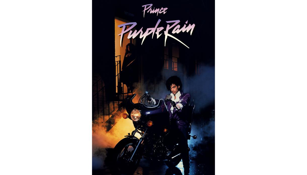 Promotional artwork for a special screening of Purple Rain at De La Warr Pavilion, marking the 10th anniversary