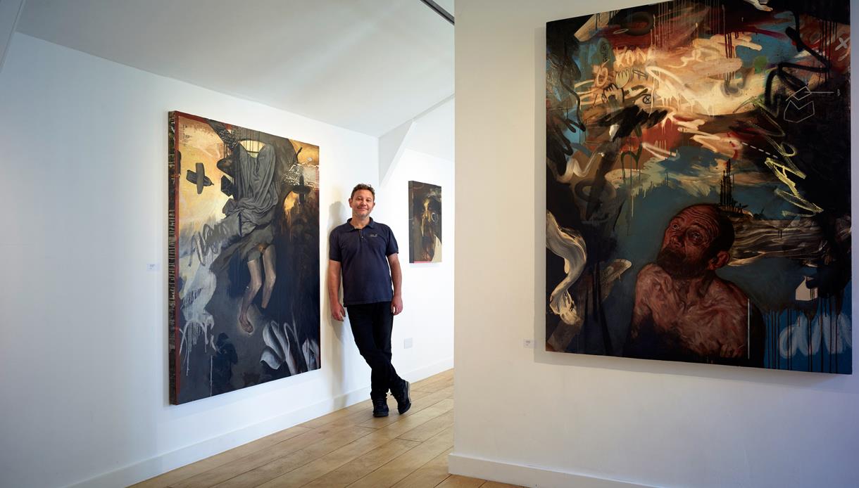Curator Kenton Lowe at the BlackShed Gallery in Robertsbridge, East Sussex