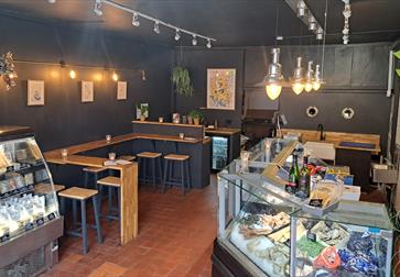 interior view of Holy Mackerel fishmongers and bar, Battle.