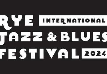 Black and white logo for Rye International Jazz and Blues Festival