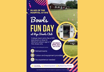 rye bowls club fun day featuring pictures of the pavilion. The text is in the description.