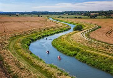 Rowing on the River Rother at Bodiam Boating Station, East Sussex